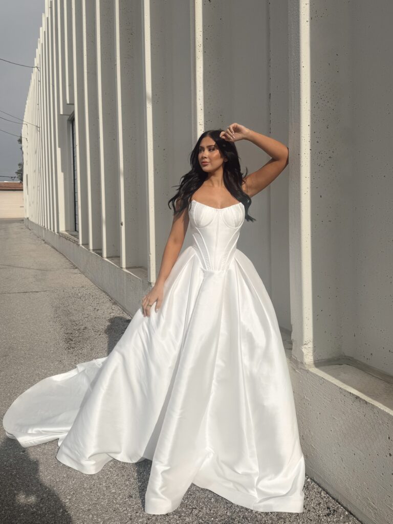 vow ready bridal model outside