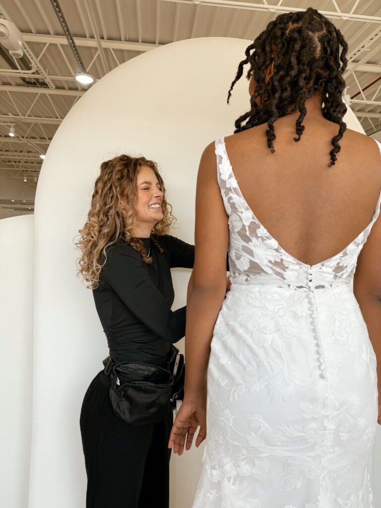 bridal stylist with bride to be