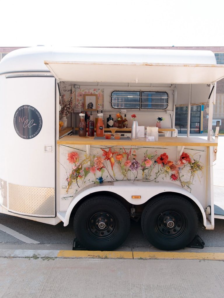 Mobile beverage trailer serving refreshments at the Vow Ready grand opening celebration.